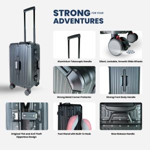 Detail Travel Ease Suitcase Monacco 21 inch Black (Cabin), Koper Monacco, Luggage