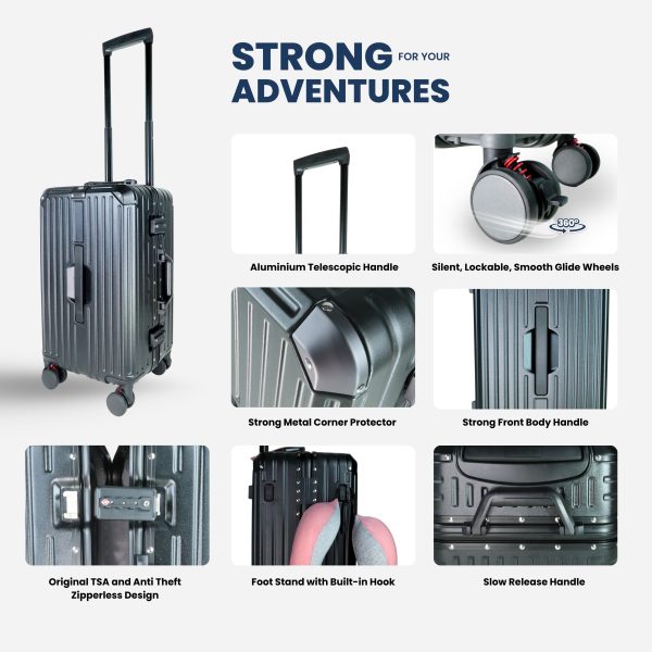 Detail Travel Ease Suitcase Monacco 21 inch Black (Cabin), Koper Monacco, Luggage